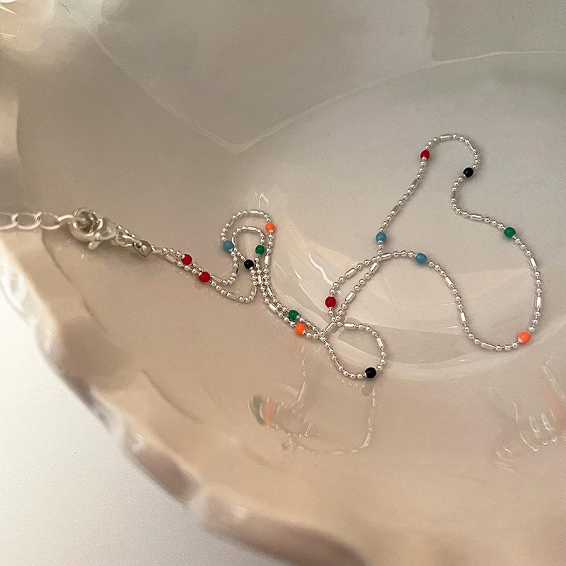 New Colorful Beads Choker Necklace Korean Fashion Simple Colorful Collar Short Chain Handmade Female Necklace Women Girl Jewelry