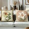 Floral Patterned Throw Pillows Art Nouveau Style Polyester Pillowcase, Sofa Decorative Cushion Cov Headboard Pillow