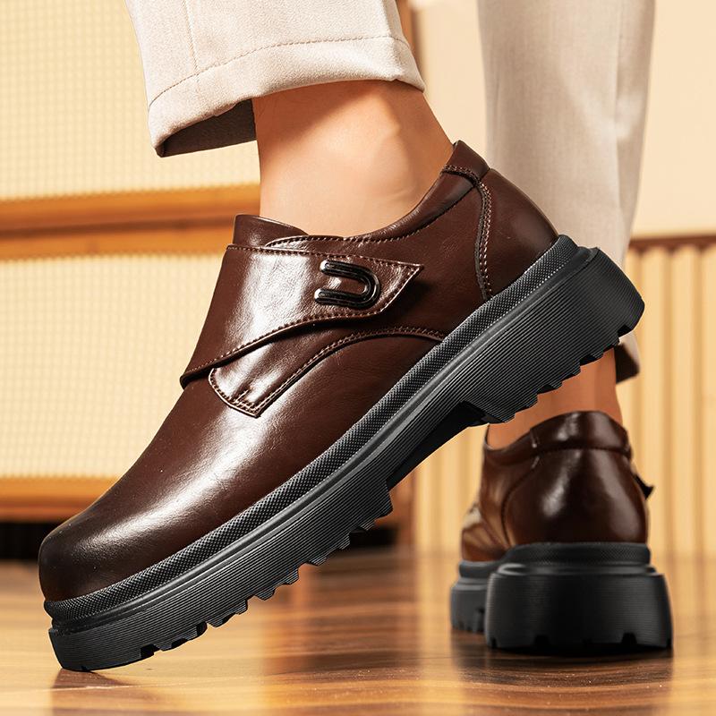 High Quality Cow Leather Platform Wedding Shoes for Men Designer Soft-soled Men Dress Shoes Autumn New Derby Shoes Male