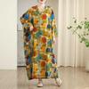 New Color Travel V-neck Retro Long Skirt Cotton Linen Dress