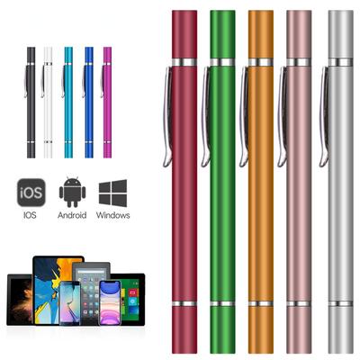 2 viename rašiklio rašiklis planšetiniam kompiuteriui mobilusis Android iOS telefonas iPad Xiaomi Samsung universalus jutiklinis rašiklis piešimo pieštuko priedai