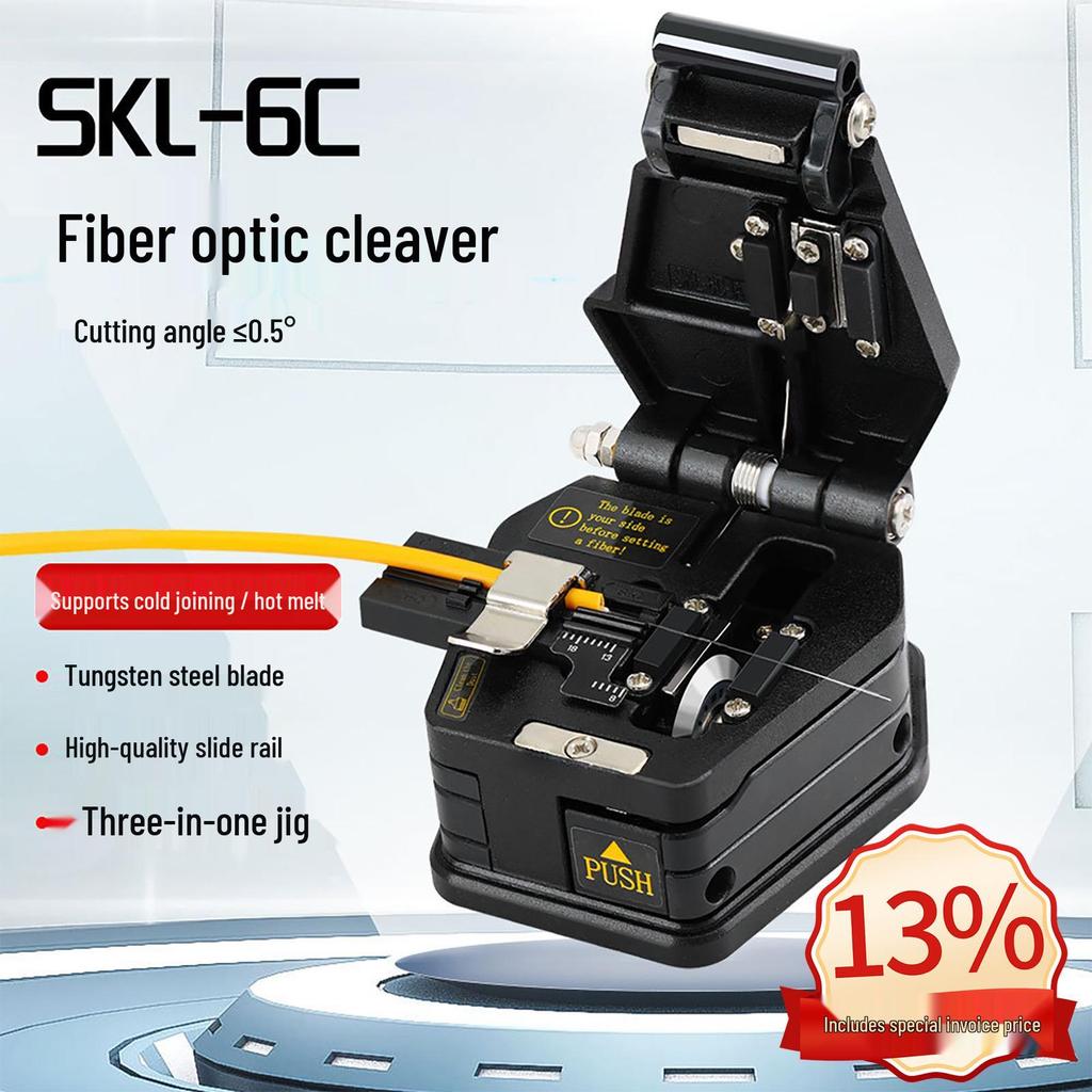 SKL-6C High-Precision Automatic Fiber Optic Cleaver for Cold and Hot Melt Drop Cables