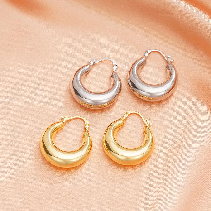 Thick Hoop Earrings, Women's Minimalist Thick Hoop, Daily Basic Jewelry Gifts