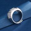 Rockyu Silver and Eight Hearts and Eight Arrows CZ Diamond Luxurious Wide Perfect for Birthday or Anniversary Gift Men's Ring, Copper, Design,