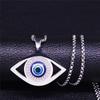 1pc Collier Yeux Bleus Maléfiques Acier Inoxydable Yeux Turcs Bijoux Grecs Yeux Maléfiques