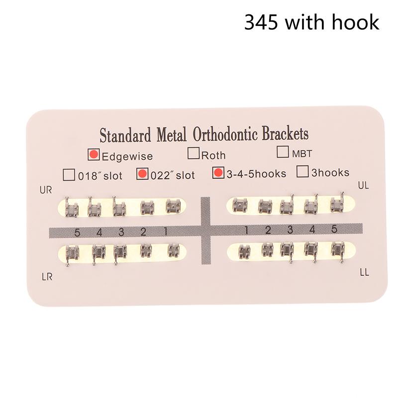 

20 шт./уп. Стоматологические брекеты Ортодонтические брекеты Плюс Металлические Мини Стандартные Сетчатое основание Roth/Mbt 0.022/0.018 Крючки 3-4-5
