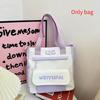 Blocked Color Simple Letter Print Student Backpack Shoulder Bag Set For School