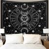 Celestial Sun Moon Tapestry, Black White Astrology Wall Art Cloth for Bedroom, Living Room, Dorm & Witchy Room Decor