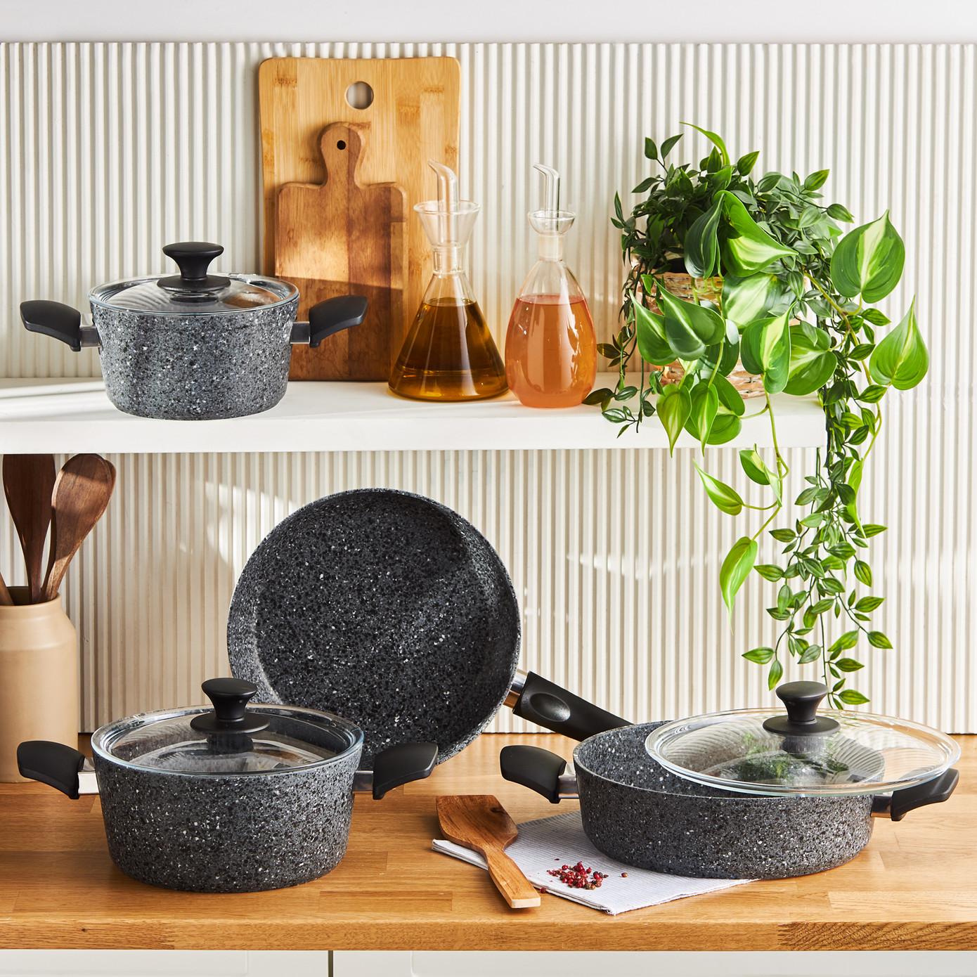 

Karaca Biogranite Gray Rock 7 Piece Cookware Set