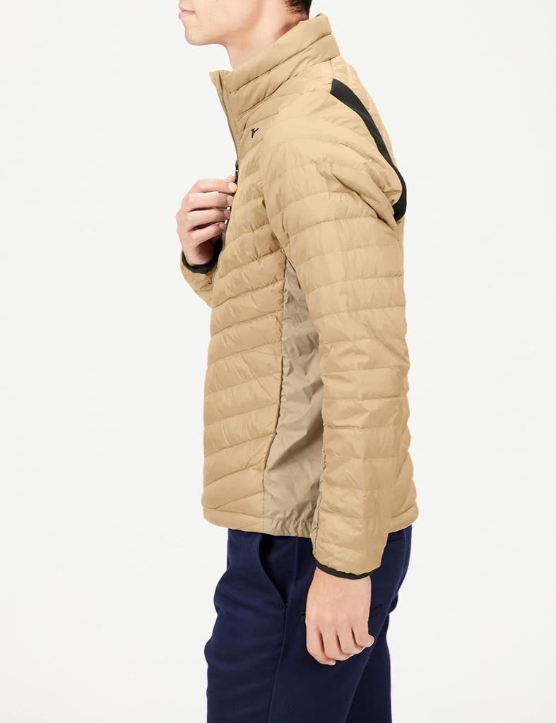 Mizuno Breath Thermo Move Down Golf Recycled Safari Size L Wear, Moisture-Wicking, Heat-Generating, Materials, E2ME2505, Beige,