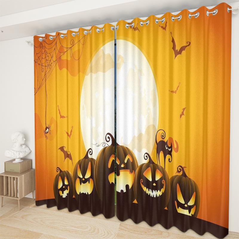 Halloween Curtain Cloth Bedroom Living Room Balcony Blackout Curtain Office Hotel Insulation Curtain