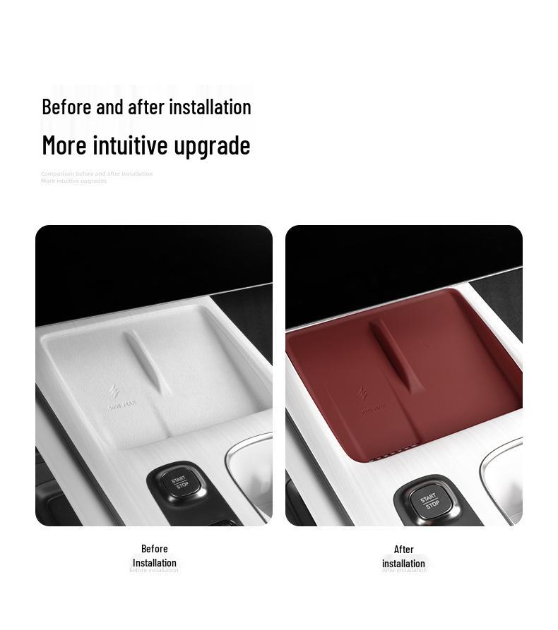 Waterproof Silicone Pad for 24 Xiaomi SU7: Non-slip Wireless Charging Car Interior Accessory