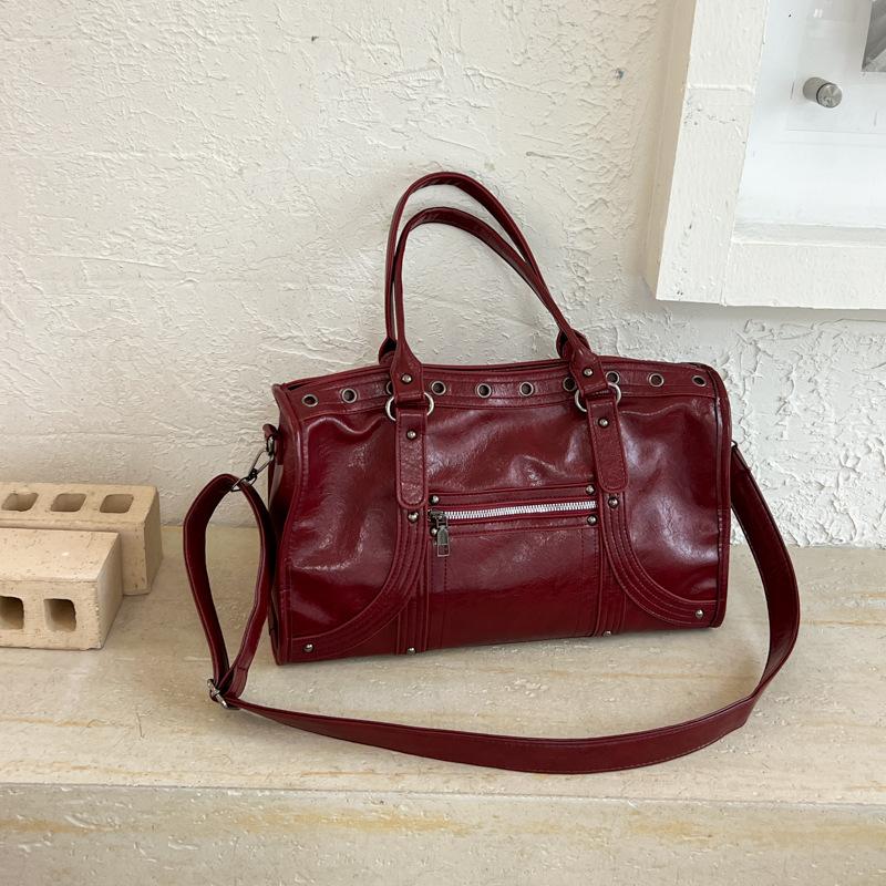 Großes Fassungsvermögen Spicy Girl Motorrad-Stil Reise Pendler Umhängetasche mit Crossbody-Riemen
