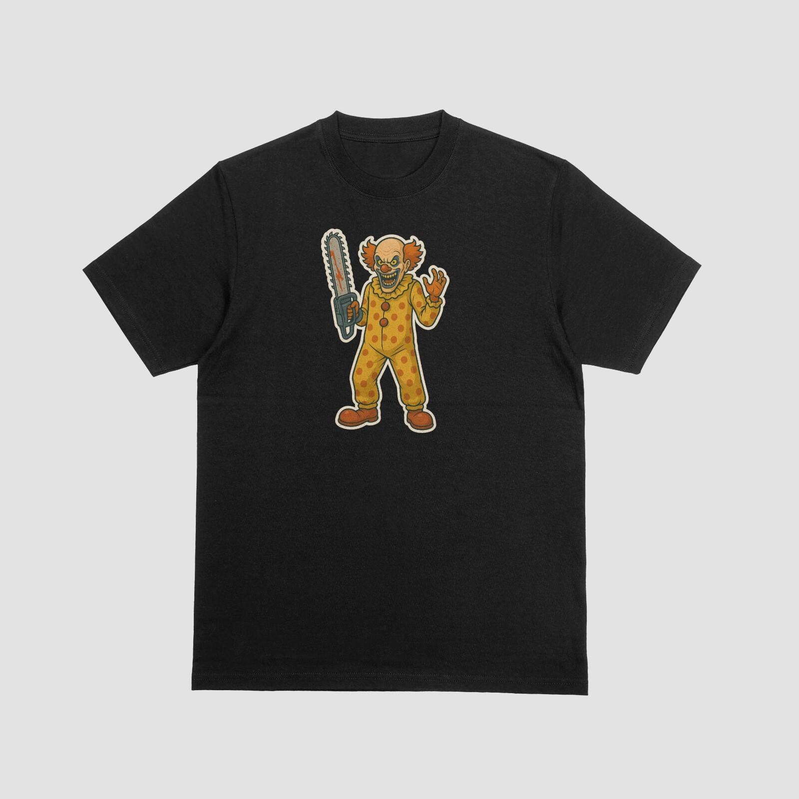 Chainsaw Killer Clown Graphic T-Shirt - 100% Cotton Horror Tee S разноцветный