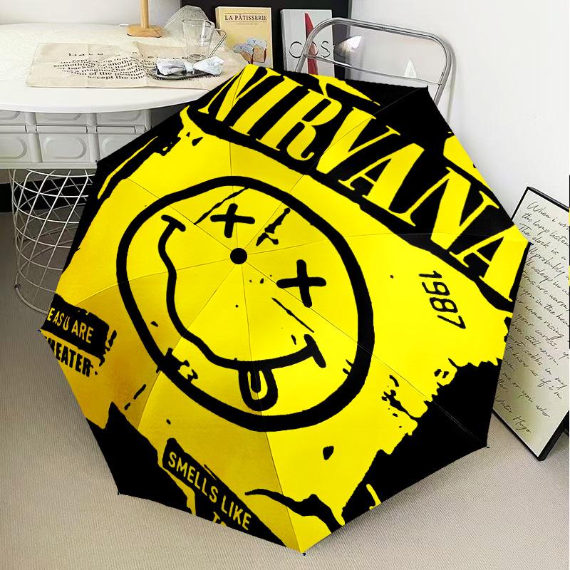 1PC Nirvana Automatic Folding Umbrella 8-Rib Travel Umbrella with Auto Portable Case, Ideal Gift for Birthdays