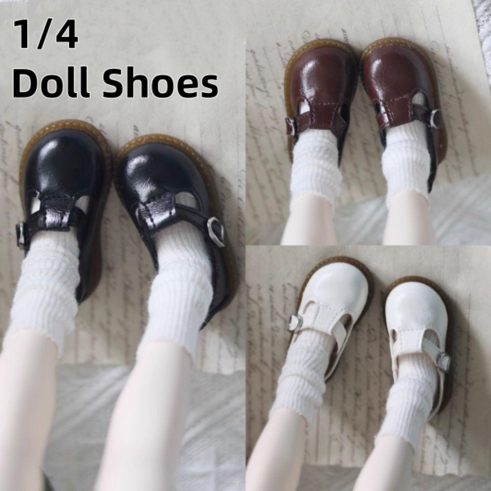 Black Brown Doll Leather Shoes Casual Wearing Doll Boots Fashion 1/4 BJD Shoes  DIY Toy