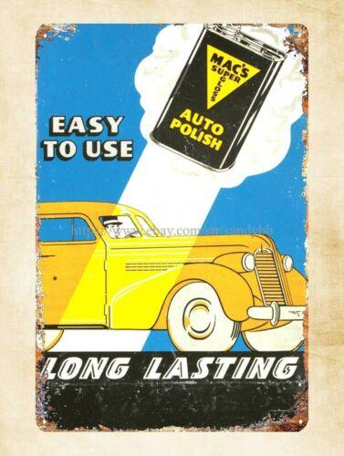 

Macs Auto Polish auto shop garage metal tin sign metal wall artAluminum 20x30cm（7.8x11.8inch）