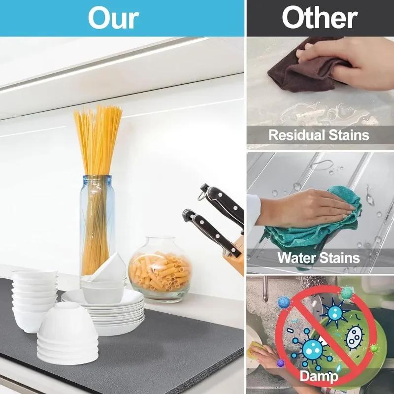 Kitchen Absorbent Mat Drying Mat Quick Dry Drain Pad for Coffee Machine Dish Rack Rack Stain Absorbent for Counter Bathroom