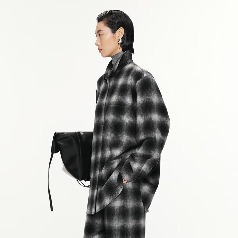 JNBY Women's 2024 Autumn Shirt Collar Wool Coat