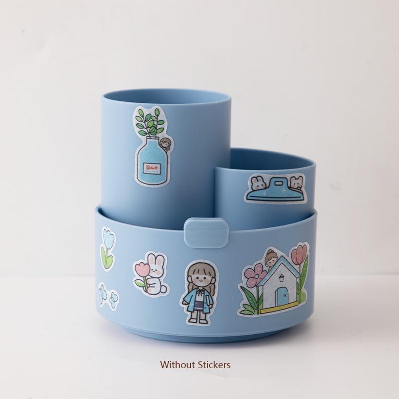 Multifunktionaler Schreibtisch-Stifthalter mit 3 Fächern und Drehfunktion