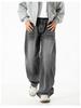 Men's Retro Silhouette Washed Jeans - Autumn High Street Style, Loose Straight Leg Trousers