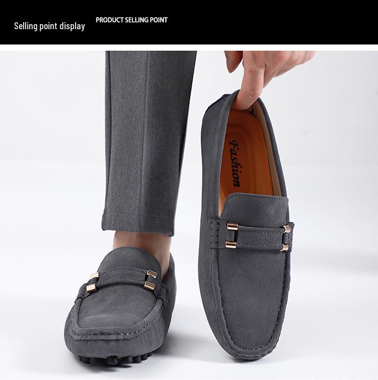 Men's K1006 Moccasins Loafers – Spring/Summer Suede Slip-On, Low-Top, Flat Bottom, Large Size Casual Driving Shoes.