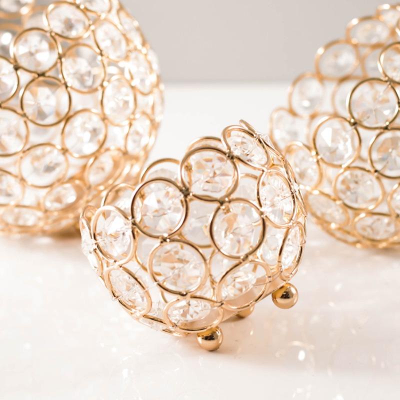 Wedding Props Crystal Balls Romantic and Creative Desktop Decorations Retro Hollowed Out Candle Holders Iron Candle Cups