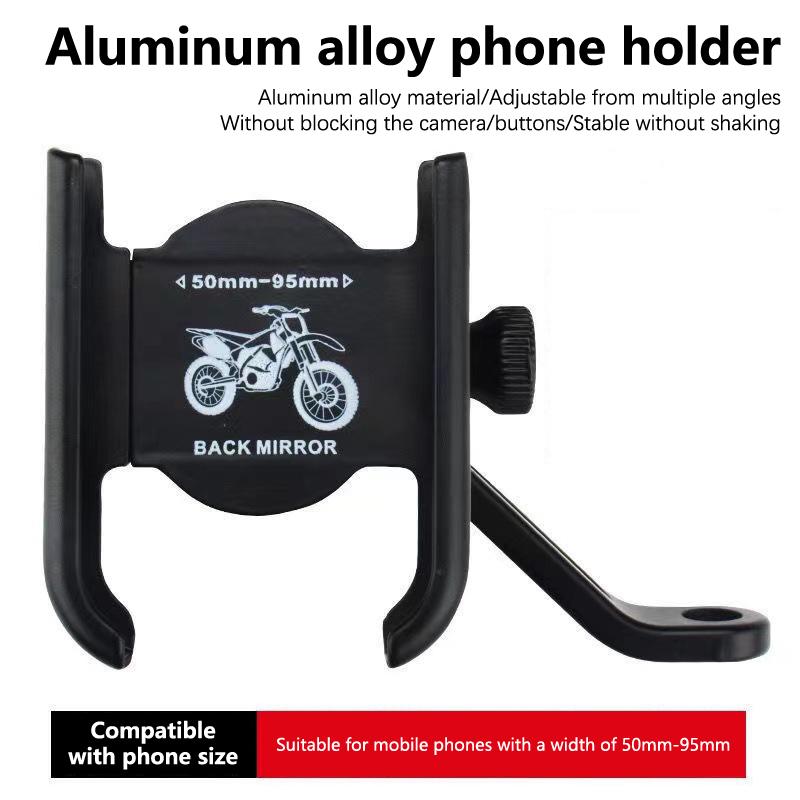 Aluminum Alloy Motorcycle Bike Mobile Phone Holder Gps Stand Holder Handlebar Phone Bracket Mounting Clip