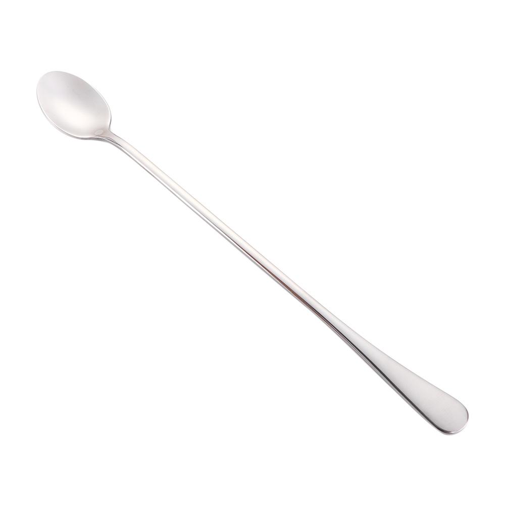 

Dessert Colorful Home Tableware Long Handle Stainless Steel Spoon Teaspoons Ice Cream Spoon Coffee Spoon срібний