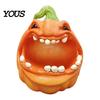 Trinket Keys Candy Holder Big Mouth Pumpkin Storage Box, Halloween Figurine Resin Jewelry Tray, Desktop Box for Home Office Desk Decor Party Ornament