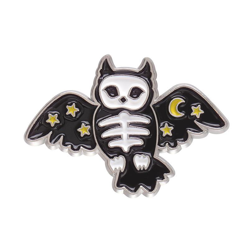 Adorable Black Cat Skull Bat Pumpkin Dog Pin In Alloy With Colorful Finish For Unisex Statement Fashion