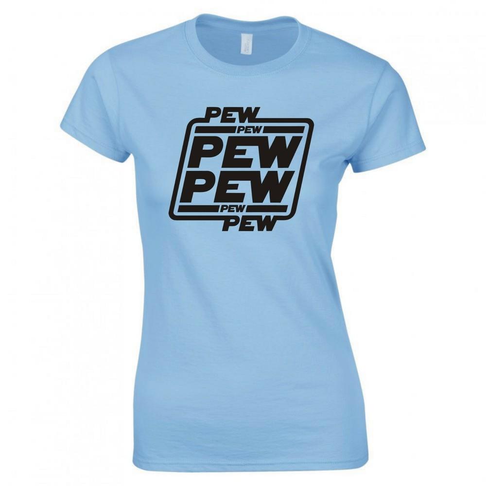 Inspired By Star Wars Pew Pew Ladies Skinny Fit Tshirt S