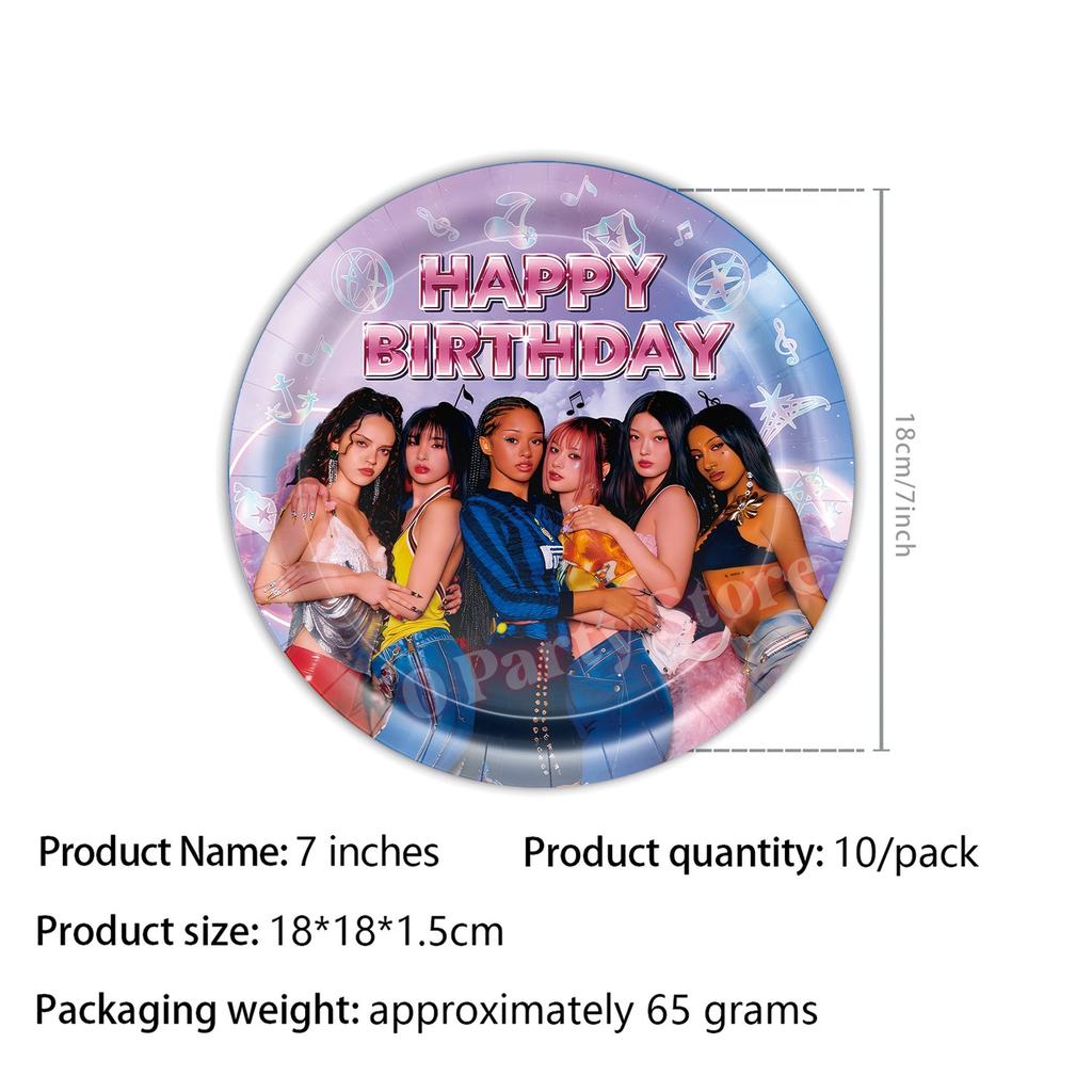 Kpop K&Katseye Birthday Party Decoration Plate Cup Banner Balloon for Girl Party Favor Idol Fans Gift Baby Shower Event Supplies