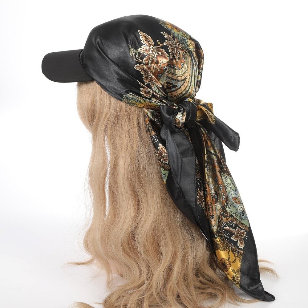 Bow Strappy Bandana Hat Vintage Satin Headscarf Hat Creative Dragon Claw Baseball Cap Girl