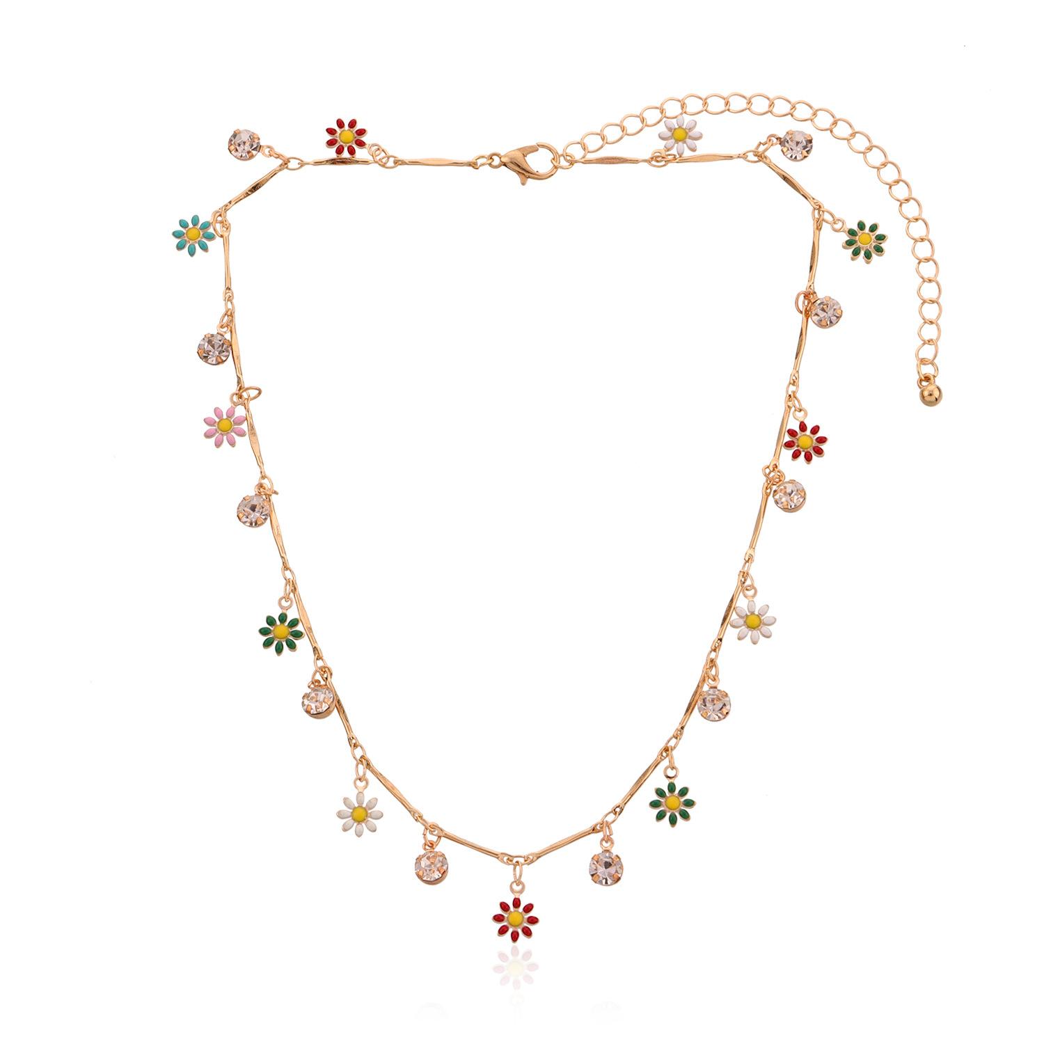 

Accessories Straight Pipe Rhinestone Pendant Sweater Necklace Temperament Luxury Drop Glaze Painted Sweater Chain золотой