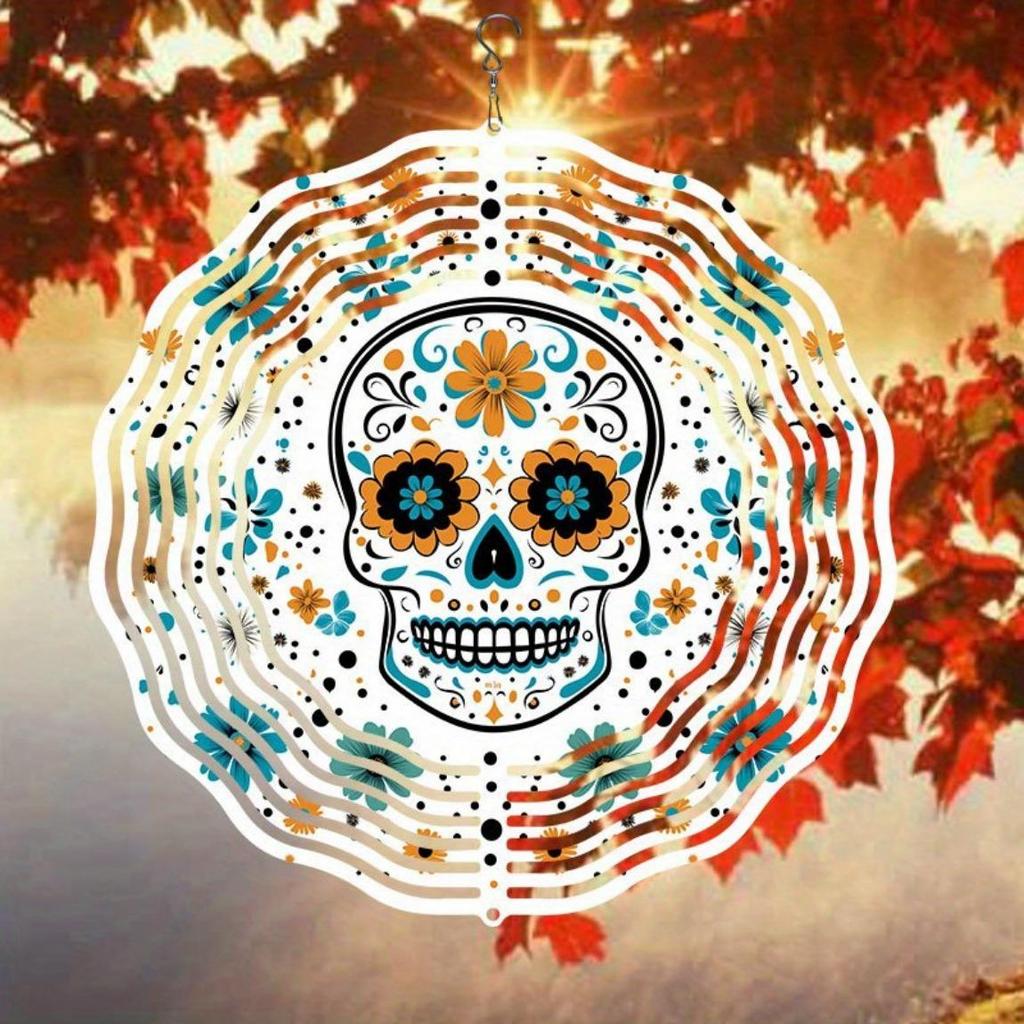 Vibrant Floral 2D Wind Spinner for Outdoor Garden Decor Colorful Leaves and Flowers Dynamic Rotating Wind Chime