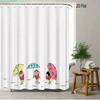 Crayon Shin-Chan Umbrella Walking Cartoon 2D Print Waterproof Shower Curtain, Minimalist White Bathroom Decor With Hooks
