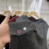 Dimanaf 2025 Autumn Vest Women Sleeveless Sweaters Knitting Buttons Red Casual Style Loose Sweater