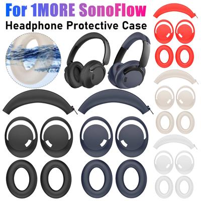 Headphone Protective Case for 1MORE SonoFlow Headset Headbeam Sleeve Silicone Earmuff Case Cover Headband Protective Sleeve