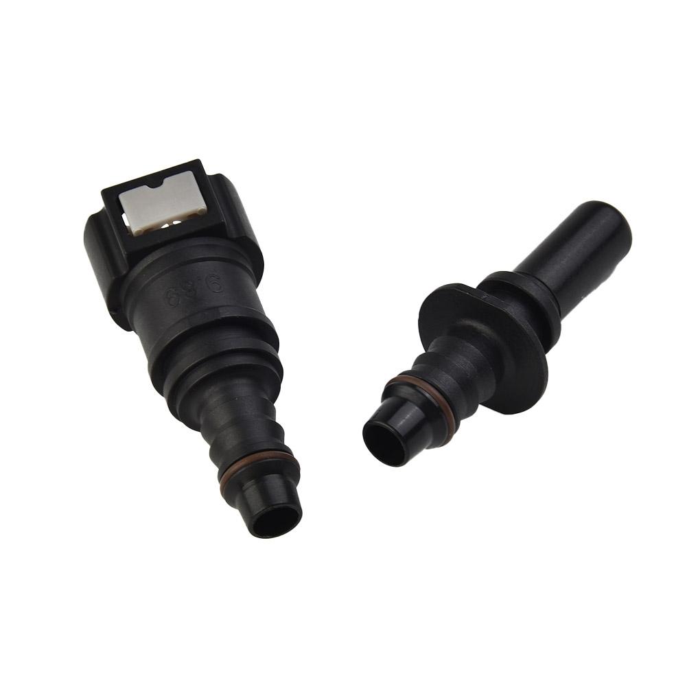 Straight 9.89mm ID8 Car Fuel Line Hose Pipe Coupler Quick Release Connector - UK