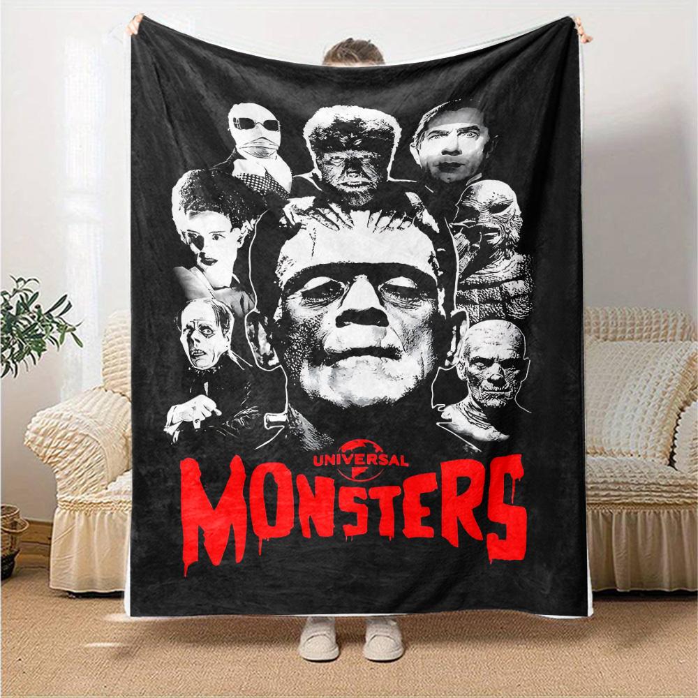 1pc Universal Monsters Soft Flannel All Season Throw for Home, Office, Outdoor UseDurable Comfort Soft Warm Throw for Home