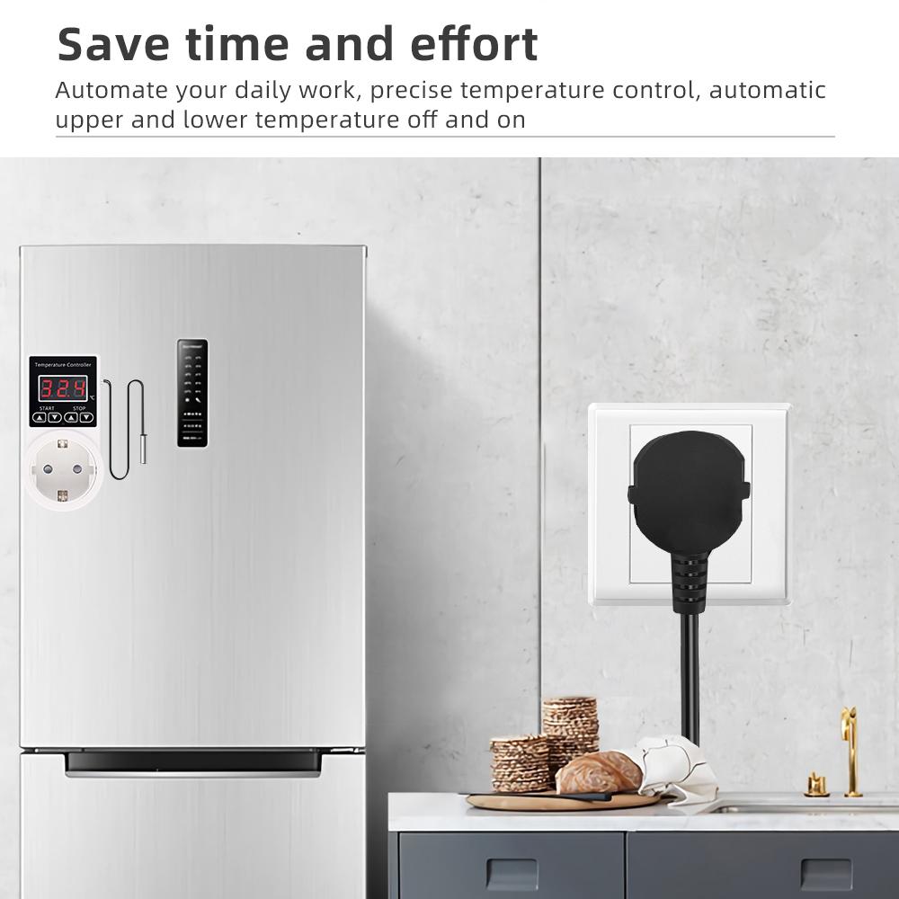 AL11G-T1 Professional Temperature Controller Digital Thermostat Regulator Socket Outlet EU Plug With Waterproof NTC Sensor