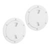 2PCS 4in Boat Deck Plate Round White ABS Plastic Inspection Hatch Cover for Marine Yacht Boat