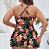 2024 Plus Size Floral Slimming Bikini for Women – European & American High-End Sexy Swimwear