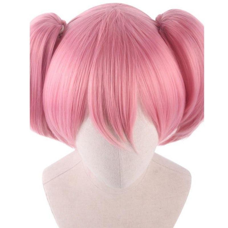 Anime 35CM Puella Magi Madoka Magica Madoka Kaname Cosplay Parochňa Ružové Clip Ponytails Tepelne Odolné Syntetické Vlasy Parochne + Sieťka na Parochňu