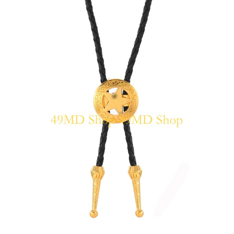 49MD Multipurpose Necktie Design PU Leather and Alloy Bolo Tie Cord Comfortable Neckwear For Men Women Children