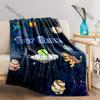 Space-Dinosaur Adventure Printed Blanket Can Be Custom with Name, Soft and Warm, Suitable for Home Office Camping Travel Blanket