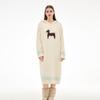 Lazy wind half-edge velvet nightgown women's autumn and winter Korea loose and thin long nightgown over knee cover soft pajamas