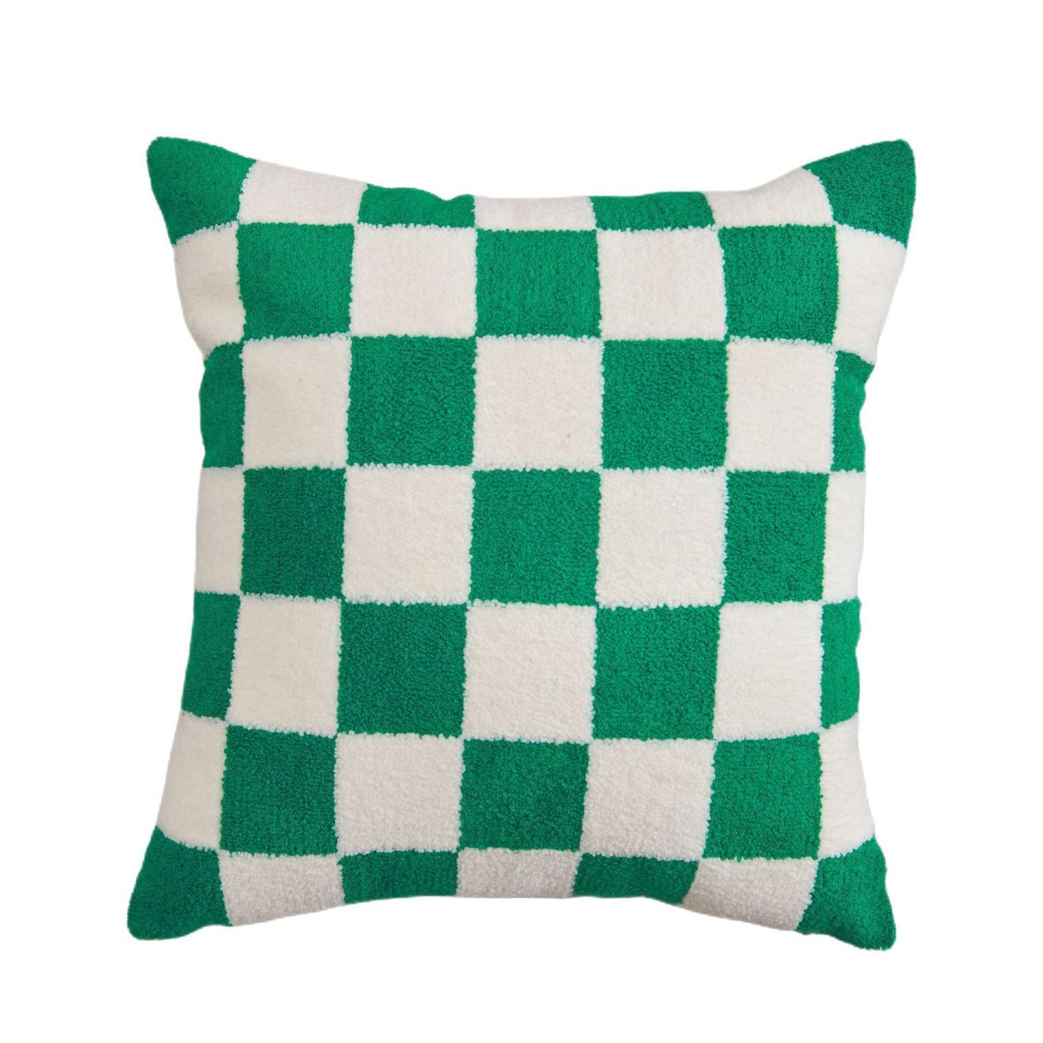 Jmg Clothing Unisex Green 45X45cm Tulip Embroidery Pillow Cover Living Room Sofa Cushion Waist Cover Simple Sofa Couch Bedding Pillowcase