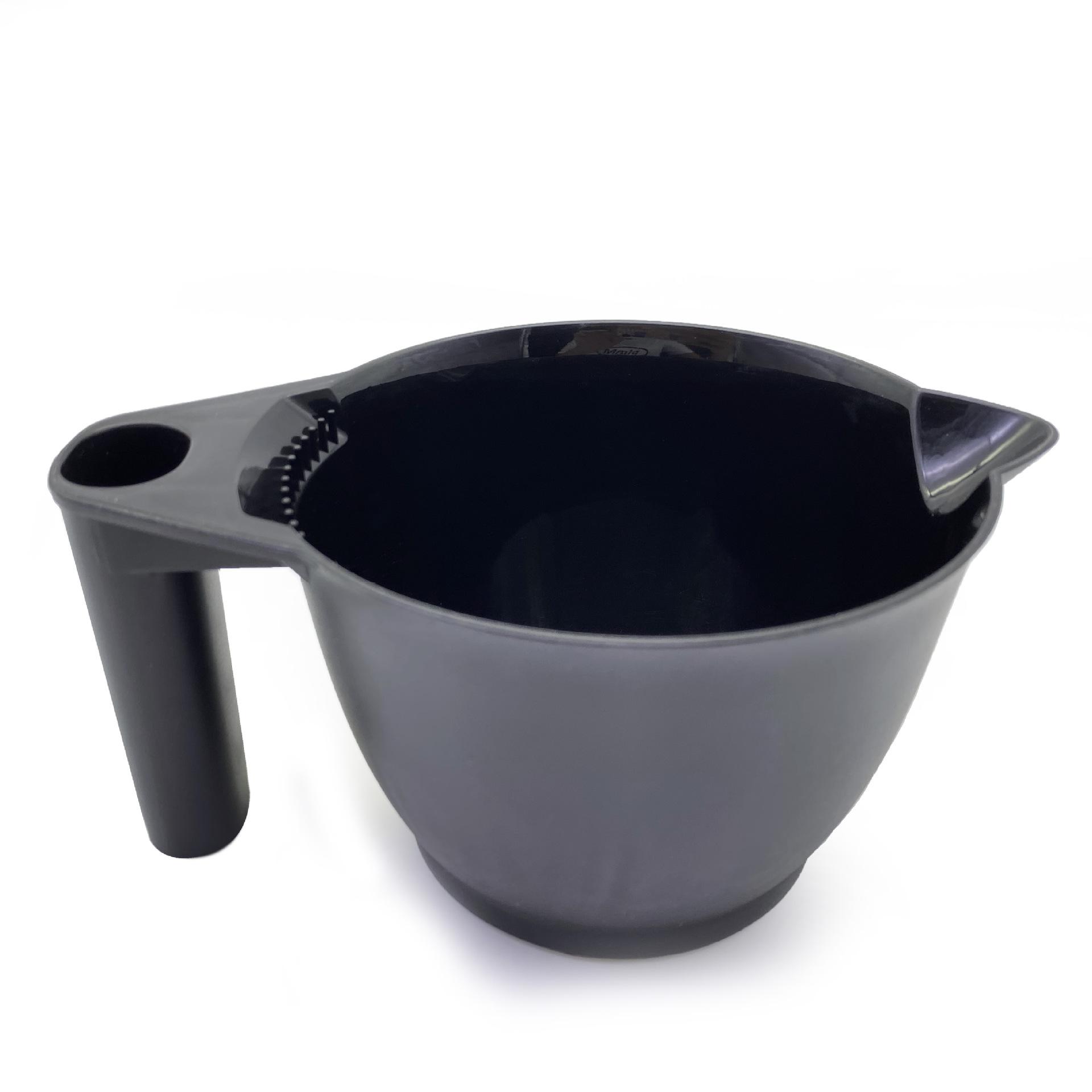 Eco-Friendly Black Hairdye Mixing Bowl - Round, Handheld, Salon-Grade